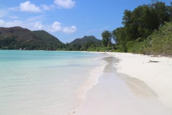 Strand beim Acajou Beach Resort Praslin Seychellen